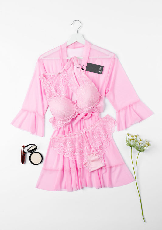 Sexy Robe Set Pink